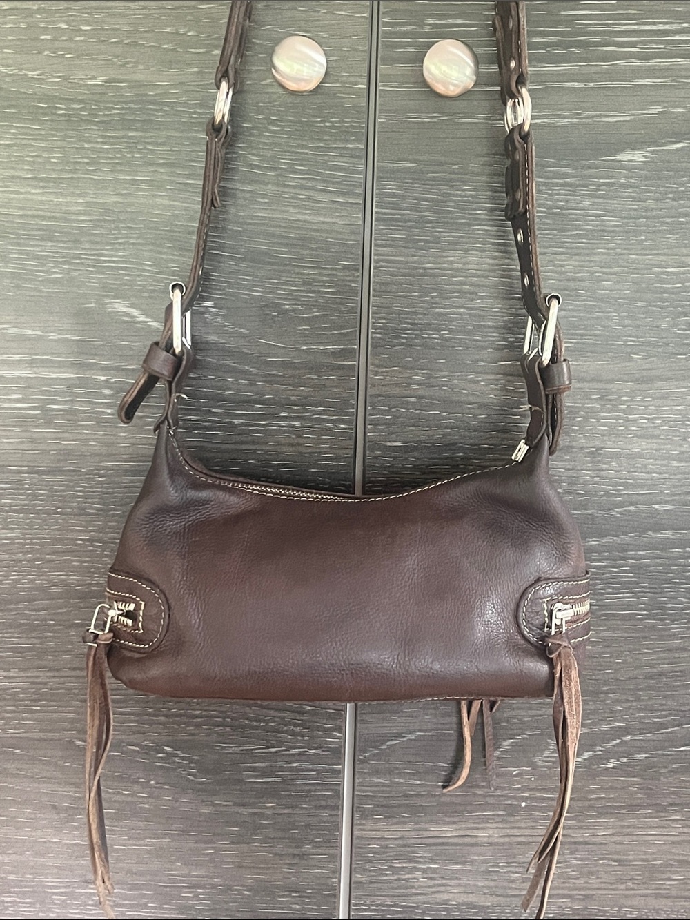 Vtg Roots Baguette Bag